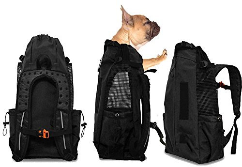 WLDOCA Hunderucksack für mittelgroße Hunde mit wasserdichtem Futter, für Motorradfahren, Wandern, Einkaufen, Reisen, Geeignet für Haustiere von 10 kg bis 15 kg,Black