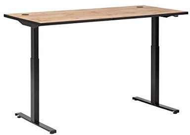 Möbelpartner Schreibtisch höhenverstellbar Montana, Eiche-Landhaus