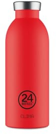 24Bottles Clima Bottle - Borraccia Termica 500 ml, Borraccia Acciaio Inox, Bottiglia Termica 100% Ermetica (24h Cold 12h Hot), Design Italiano, Borracce Termiche, Water Bottle Hot Red