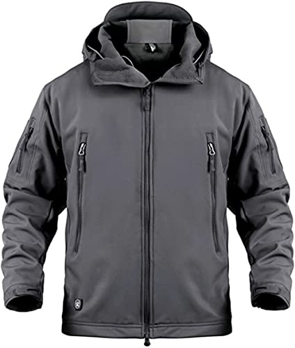 FENG Taktisk jacka herr Softshelljacka Militär kamouflagejacka Vattentät Softshell Fleece höst vinterjacka (Army Yellow,5XL)