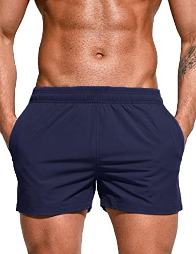YCHSXAIZ Herren Trainings-Shorts 5 leichte sportliche Shorts Schnelltrocknend Color Navy blau Size XL