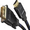 CableDirect 1m Bi-Directional DVI/HDMI Adapter Cable with A.I.S. Shielding and Metal Plugs - Full HD, Nylon Braided