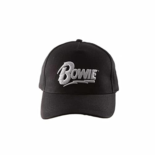 David Bowie Baseballkappe Logo (Einheitsgröße) (Schwarz, Weiß), Schwarz/Weiß