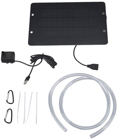 Tyenaza Fuente de Energía Solar de 6 V y 10 W con Panel de Bomba para Baño de Pájaros y Kit de Panel Solar USB, para Estanques Pequeños, Jardines y Peceras, Bebedero de Pájaros, Acuario
