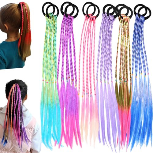 EUPSIIU 12 piezas Trenzas de Colores para el Pelo Extensiones de Cabello Trenzado para Niñas Accesorios para el Cabello Extensiones de Pelo para Mujer Festival Cosplay Trenzas Africanas (12 piezas)