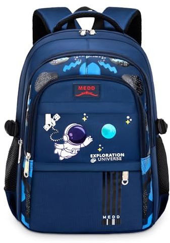 IvyH Sac à Dos pour Enfant Cartable Garçon Primaire Sac Ecole Garçon de Grande Capacité et Imperméable, Sac D'école Ergonomique pour Enfants 6 8 10 12ans, Idéal pour l'école ou les Voyages, Bleu