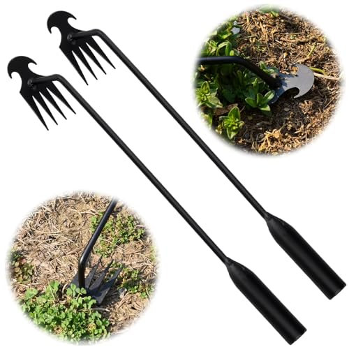 YAOZUP Desherbador Manual, 2 Piezas 40cm Desherbador, Herramienta Deshierbe Raíz, Weeder de Mano de Jardin, Herramientas para Desherbar de Acero al Manganeso Electrochapado