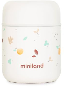 Miniland - Termo Bebé para Comidas 280ml de Acero Inoxidable, Cierre Hermético y Aislamiento de Doble Pared, Mantiene Temperatura más de 24h Frío y Calor (Valencia)