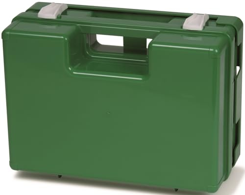 Safari Erste-Hilfe-Koffer, leer, grün, Wandmontage, mit Trennwänden, luftdicht, 282 x 200 x 112 mm