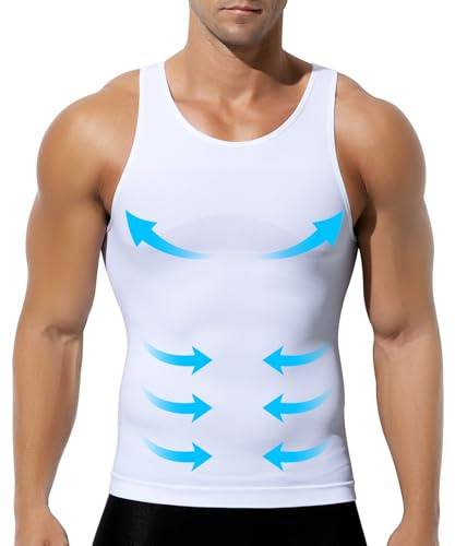 Mauro Kane Mens Compression Vest Slimming Body Shaper Seamless Tank Top | Sleeveless Slimming Undershirts, Conceals Men Boods, Tummy Control, Breathable, Body Shaper for Men, for Running Daily Wear