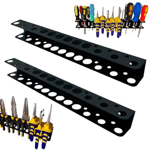 CHENBOOW Support Mural de Tournevis 2 Pièces - Organisateur en Acier Pour Outils - Étagère Pour Garage et Sous-Sol