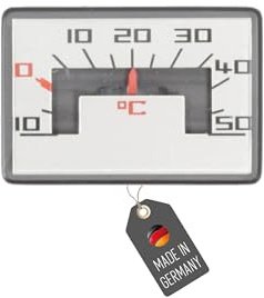 Lantelme Analog biltermometer – svart med silverdisplay – magnet och självhäftande dyna – lätt att läsa av