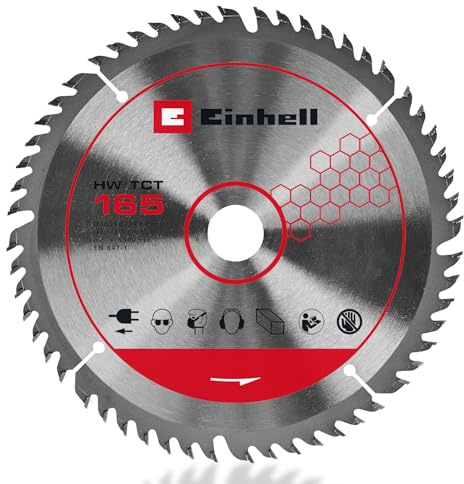 Original Einhell hoja de sierra circular 165x20 (accesorio de sierra, Ø 165 mm, alojamiento 20 mm, 56 dientes, dientes intercambiables, ancho de corte 1,8 mm, para sierras de incisión)