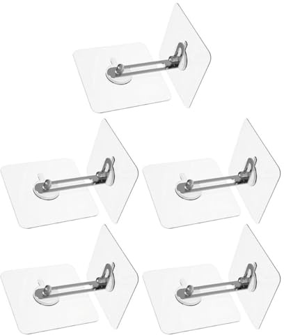 IMIKEYA Juego de 5 Anclajes de Seguridad para Muebles a Prueba de Bebés, Material Acrílico y Acero Inoxidable, Diseño Versátil para Estanterías y Zapateros, Protege contra Vuelcos