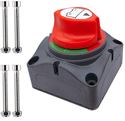 Ampper batteriströmbrytare, 12–48 V batteribrytare, isolator för bil, fordon, husbil och båt (på/av)