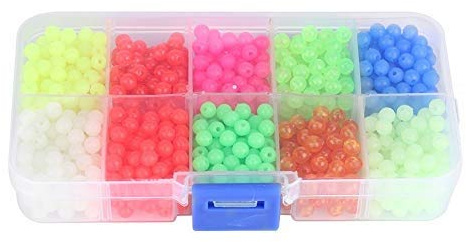 Starbun Angel Beads - Kunststoff-rundes Korn-Glow Angelgerät Köder Funktionen Zubehör for Nacht im Freien Angeln (1000pcs / Box)