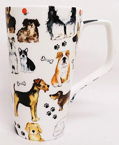 Dogs Collage Mug Fine Bone China Large Jumbo 1 Pint Multi Dog Latte Coffee Tea Cup Hand Decorated UK