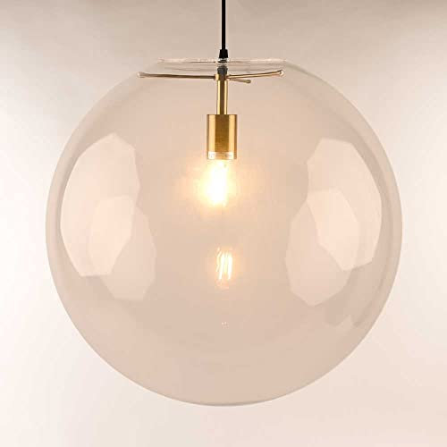 s.luce Orb Glaskugel Hängeleuchte Hängelampe Pendellampe Pendelleuchte Glaslampe, Farbe Chrom/Rauch, Größe Ø 50cm