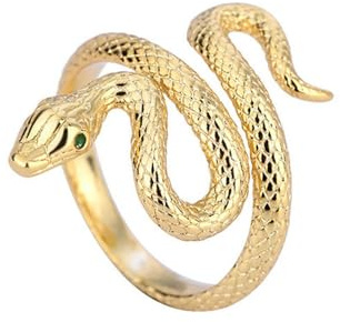 Vintage Silver Snake Ring, 925 Sterling Silver, Adjustable Ring Size, Versatile Accessory for Women, Ideal for Engagement or Wedding