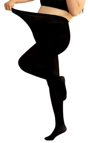 TQPUWT Medias para Mujer, Semiopacas Moda Curvy Tallas Grandes, Panty Tallas Grandes Curvy Medias, Curvy Medias Opacas, Adecuado para 100-200 catties, Adecuado para 5°-10°, Negro