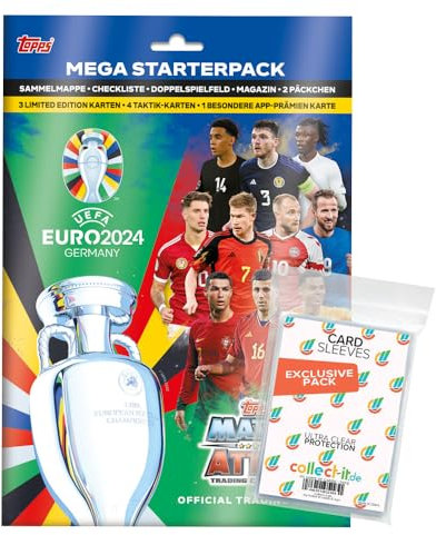 Bundle mit Match Attax UEFA Euro 2024 Germany - 1 Starter + Exklusive Collect-it Hüllen