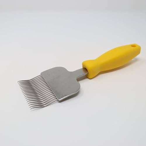 Entdeckelungsgabel mit gebogenen Edelstahlnadeln ergonomischer Griff Made in Germany Honig- und Futterwaben entdeckeln Imkerei Imker