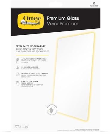 Protecteur d'écran OtterBox Premium Glass pour iPad Pro 11 (2024), Verre trempé, Protection avancée Anti-Rayures, Protection antimicrobienne