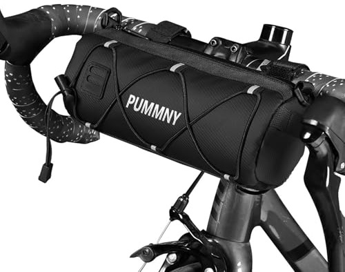 Bolsa para manillar de bicicleta, accesorio de ciclismo profesional, impermeable, multifuncional, con correa para el hombro, para Mountain Bike, City Bike y bicicleta de carretera (negro)