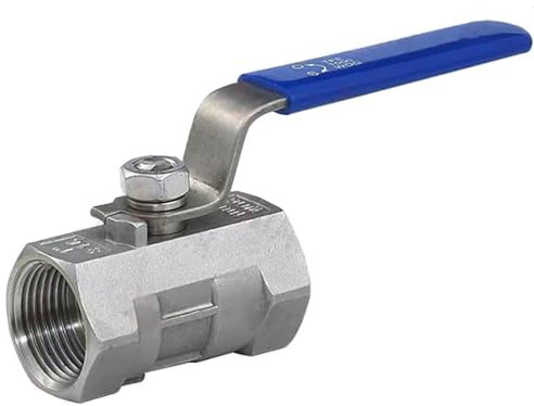 Kugelhahn 3-Wege Kugelhahn Edelstahl 1 Stück Edelstahl 1/4 Zoll 3/8 Zoll 1/2 Zoll 3/4 Zoll 1 Zoll 1-1/4 Zoll 1-1/2 Zoll Innengewindeventile, SS304 2P Volldurchgangs-Kugelhahn mit Vinylgriff(2 Inch)