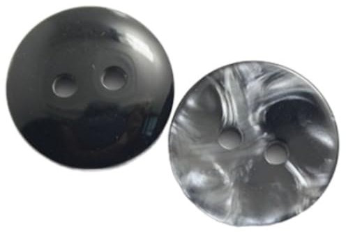 20 Stücke Harzknöpfe Zum Nähen BastelnKünstliche Muschel Knöpfe,Knöpfe 2 Löcher,Buttons für DIY Nähen Pullover Mäntel Cardigan,Anzug,Hemd,Strickjacke,Kostüme Nähen,Geschenkbox-Dekor,Schwarz,15mm