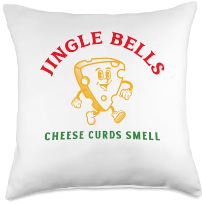 Funny Wisconsin Christmas Jingle Bells Cheese Curds Smell Throw Pillow