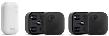 Blink camera (Outdoor 4) + Battery Extension Pack | Wireless HD smart security camera, four-year battery life, enhanced motion detection, works with Alexa | 2 camera system | IP65