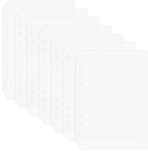 BENECREAT 20 feuille de Séparation D'Index de Classeur en PP de 21.3x15cm 6 Séparateur à onglets insérable A5 intercalaire Transparent à Anneaux pour Classeurs Page Entière Séparateur Plat pour