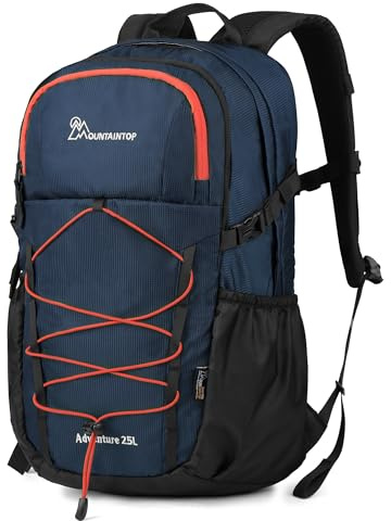 Mountaintop 25L Wanderrucksack Daypack Damen Herren für Tageswanderungen, Outdoor, Radtouren, Dunkelblau