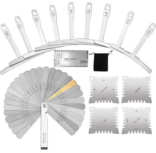 Guitar Radius Gauge, Luthier Notched Ruler, Compact String Action Measuring Tool, Portable Precise Setup Ruler, Ideal for Bass Maintenance, Gittern Repair and Adjustment
