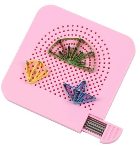 Quilling-stickbräda – Quilt-set med 20 nålar i förvaringslåda | Quilter's Grid Guide för pappersveck, hantverk, handgjorda, bärbara, quilling-pysselverktyg | Hantverkstillbehör för barn och vuxna