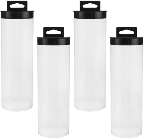 PENIKOKO 4 St Transparent Tennisbollrör med Löstagbara Lock Slitstark och Fukttålig Pvc-förvaring för Tennis Badminton Pickleball och Golf Rymmer Bollar Kompakt Design för Enkel Uppsamling