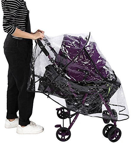 Regenverdeck für Kinderwagen, Universal Kinderwagen Regenschutz PVC Wasserdichte Kinderwagen Regencover Staub Wind Schild Kinderwagen Regenhülle