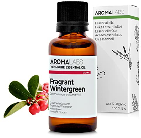 Gaulteria Odorante BIO (Gaultheria fragrantissima) - 30 mL - Aceite Esencial Quimiotipado y Certificado AB/Cosmos - Aroma Labs