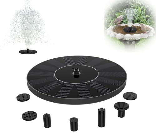 UISEBRT Dammpump sol 1,4 W – fonnpump fonnpump solpump fontän vattenpump för trädgård, liten damm, fiskbehållare (rund)