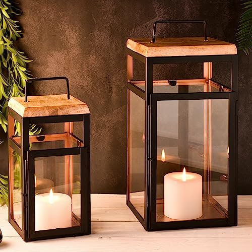 Marrakesch 2er Set Gartenlaterne Laterne 41cm & 30cm | Laternen für Draußen Vejle modern als Gartendeko