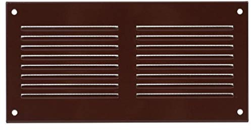 200x100mm Griglia di Ventilazione in Acciaio Marrone con Zanzariera - Griglie di Aerazione in Metallo