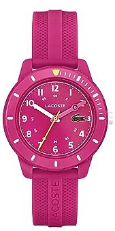 Lacoste Analog Quarzuhr für Kinder Kollektion Mini Tennis mit Pinkes Silikonarmband - 2030054