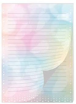 Briefpapier bunt Federn Farbverlauf Briefblock für Jungen Mädchen Kinder und Erwachsene Geschenk (Block A4 mit 25 Blätter)