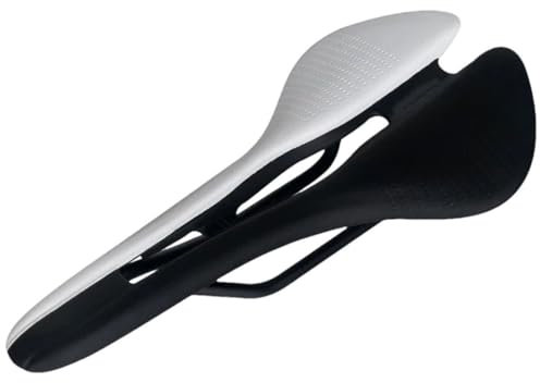 Unisex-Fahrradsattel, langlebig, für Mountainbike, Rennrad, Stoßdämpfung, hohl, Fahrradsitzkissen, schwarz-weiß