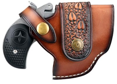 TOURBON Pistolenholster aus echtem Leder, verdeckte Tragetasche für Derringer, Holstertasche für Rechtshänder