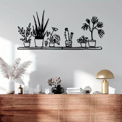 Metall Blumen Wand Kunst Dekor, Minimalismus Blume in Vase Hängende Eisen Wanddekoration, Moderne Pflanze getopft Wand Kunst Skulptur Zeichen, Zuhause Schlafzimmer Badezimmer Außen Innen Dekoration