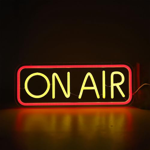 On Air Neonskylt, USB-ansluten Neon LED Nattljus, Live Streaming/Inspelningsljusskylt, Gul Röd Cool Led-skyltar för Studio, Vägg, Klubb, Spelrumsinredning