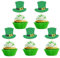 24 Stück Glitzer St. Patrick's Day Hut Cupcake Toppers, St. Patrick's Day Kuchendeko für Irische St Patricks Day Party Dekoration (Hut)