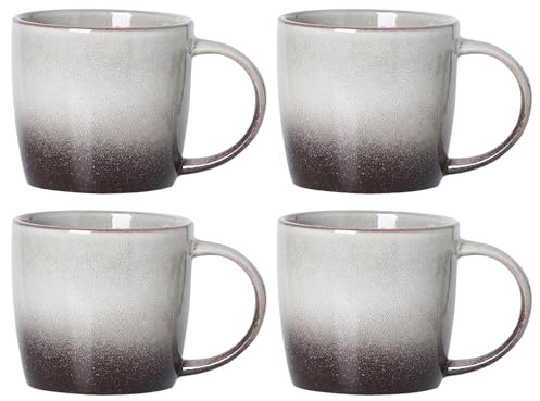 Goldmeet Ceramic Coffee Mugs Set of 4, 11 OZ (330ml) Microwave & Dishwasher Safe Cups with Handle for Hot Beverages, Tea, Latte, Cappuccino, Hot Chocolate - White